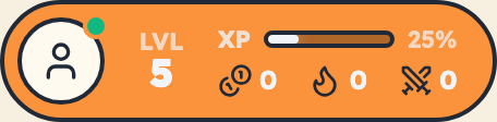 cStar XP bar showing Level 5 with 25% progress